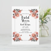 Delicate Koraal Perzik Rozen Bruidsmeisjesfeest Kaart (Staand voorkant)