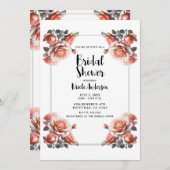 Delicate Koraal Perzik Rozen Bruidsmeisjesfeest Kaart (Voorkant / Achterkant)