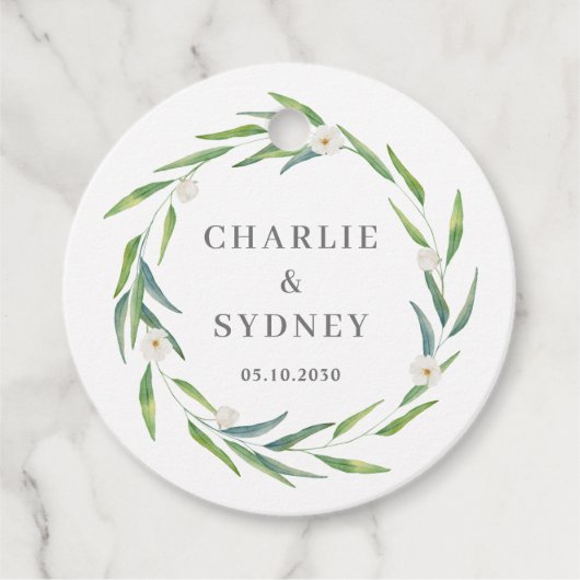 Delicate krans bruiloft Vrijgezellenfeest Labels (Voorkant)