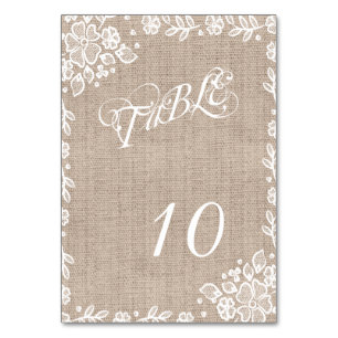 Delicate Lace Burlap Rustieke Trouwtafel Nummers Kaart