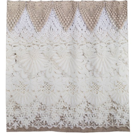 Delicate Lace doek textuur achtergrond Douchegordijn (Voorkant)