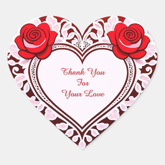 Delicate Lace Hart Kaart Sticker (Voorkant)