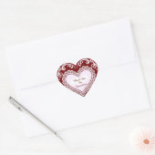 Delicate Lace Heart Card Hart Sticker (Envelop)