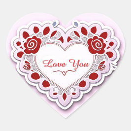 Delicate Lace Heart Card Hart Sticker