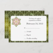 Delicate Lace Snowflake Winter Wedding Reply Kaart (Voorkant / Achterkant)