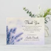 Delicate lavendel begrafenis bedankkaarten kaart (Staand voorkant)