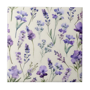 Delicate Lavendel Dream Waterverf Bloemen Tegeltje