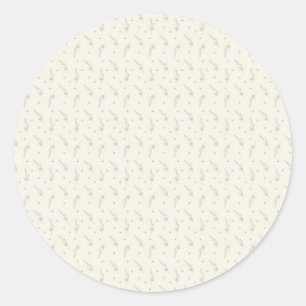Delicate lavendel- en honingbij botanische omtrek ronde sticker