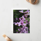 Delicate Lavendel / Roze Bloem Notitiekaartje (Voorkant / Achterkant in situ)