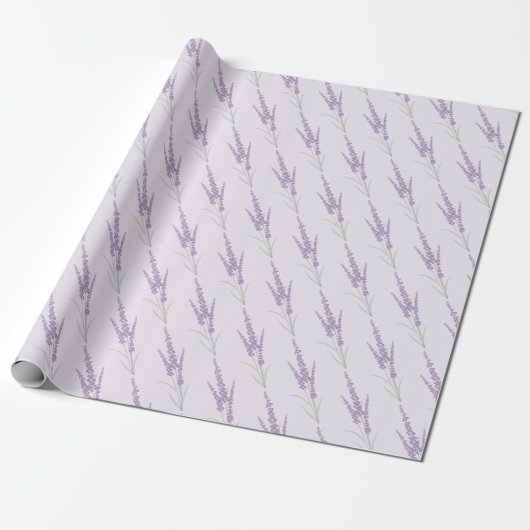 Delicate Lavender Herb Flower Pattern Cadeaupapier (Uitgerold)