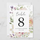 Delicate lente bloemenbruiloft tafel nummer (Voorkant)