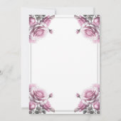 Delicate Licht Roze Rozen Shabby Douche  Kaart (Achterkant)