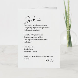 Delicate Liefdesgedicht Poëzie Folie Wenskaart