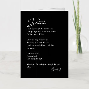 Delicate Liefdesgedicht Poëzie Folie Wenskaart