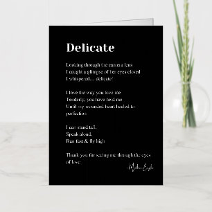 Delicate Liefdesgedicht Poëzie Folie Wenskaart