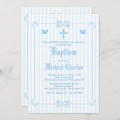 Delicate Lijst Blue Religious Invitation Kaart (Voorkant / Achterkant)