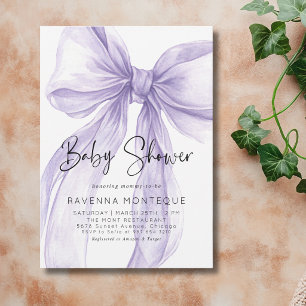 Delicate Lila Strikte Persoonlijke Baby Borrel Kaart
