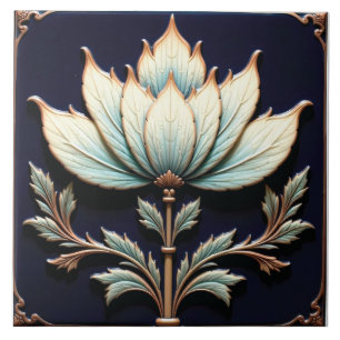 Delicate Lotus uit het Diepe Blauwe Vijver Tegeltje