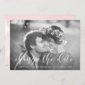 Delicate Love | Foto Huwelijk Wijzig de Datum Aankondiging (Voorkant / Achterkant)