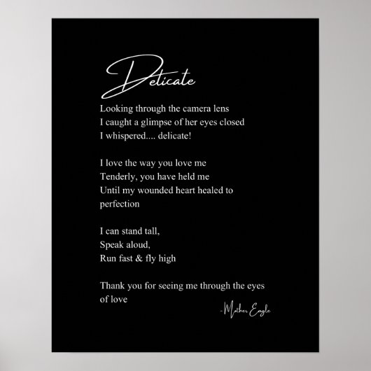 Delicate Love Poetry Wall Art Poster Decor (Voorkant)
