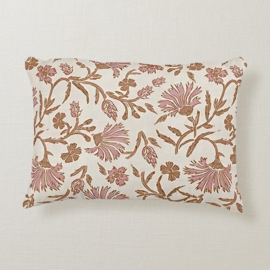 delicate mauve bloemen & ingewikkelde bladeren accent kussen (Achterkant)