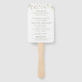 Delicate Meadow Wildflower Wreath Wedding Program Handwaaier (Achterkant)