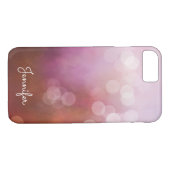 Delicate meisjesroze waterverf bokeh gepersonalise Case-Mate iPhone case (Achterkant (Horizontaal))