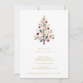 Delicate Minimalist Chic Winter Christmas Tree Kaart (Voorkant)