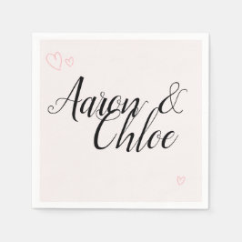 Delicate minimalistische kalligrafie bruiloft servet