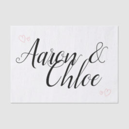 Delicate minimalistische kalligrafie bruiloft tissuepapier