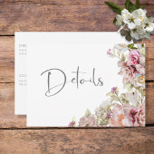 Delicate Moderne Roze Blosemtint Roos Lelie Groene Informatiekaartje