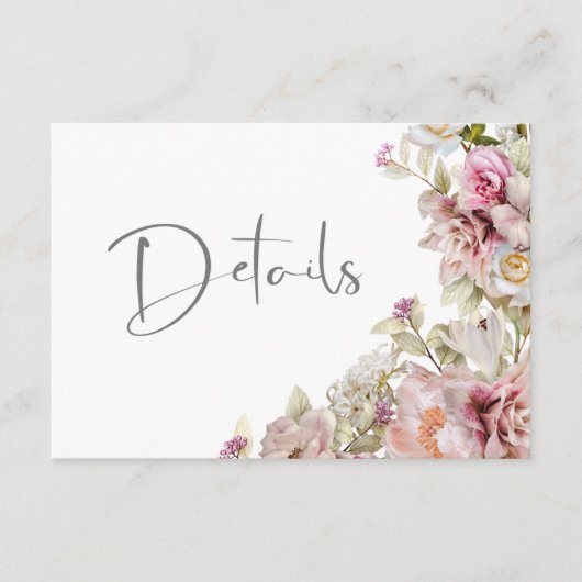 Delicate Moderne Roze Blosemtint Roos Lelie Groene Informatiekaartje (Voorkant)