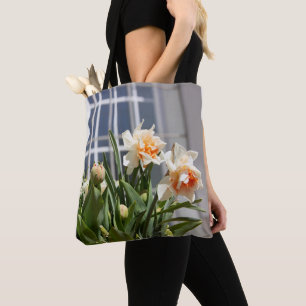 Delicate mooie narcissen lente draagtas
