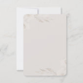 Delicate Neutrale Bloemen en Bladgroen Bruiloft Rs RSVP Kaartje (Achterkant)