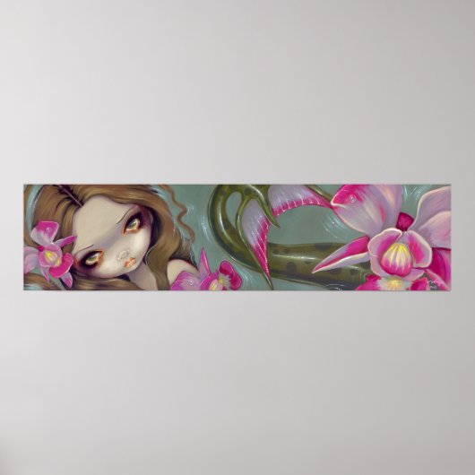 Delicate Orchid Mermaid Art Print (Voorkant)
