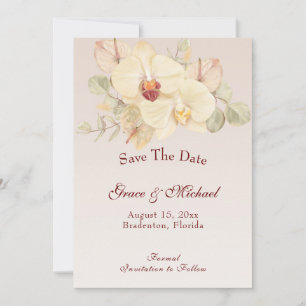 Delicate Orchidee Bloem Bruiloft Save The Date