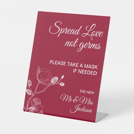 Delicate orchids elegant bruiloft veilig reclamebord met voetstuk (Voorkant)