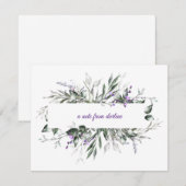 Delicate paarse bloemen met Lijst met groene blade Notitiekaartje (Voorkant / Achterkant)