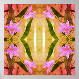 Delicate Paarse leliebloemen Distressed Art Poster