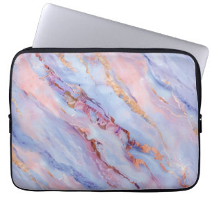 Delicate Paarse Vloeibare Marmerachtige met wat Go Laptop Sleeve