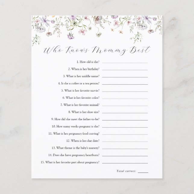 Delicate Paarse wilde bloem die mama het beste ken (Voorkant)