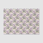 Delicate Paarse witte orchideeën op  crème Tissuepapier (Voorkant)