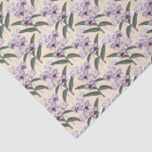 Delicate Paarse witte orchideeën op  crème Tissuepapier (Detail)