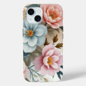 Delicate Pastel Bloemenpatroon Case-Mate iPhone Case (Achterkant)