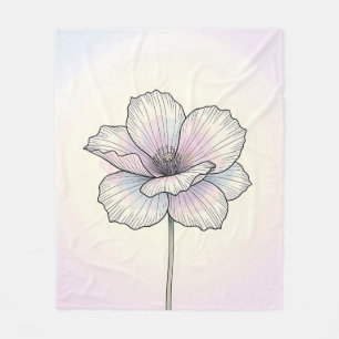Delicate Pastel Klaproos Bloem Fleece Deken