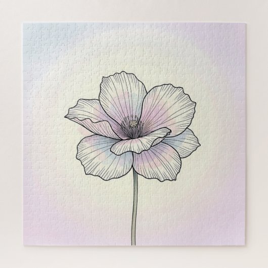 Delicate Pastel Klaproos Bloem Legpuzzel (Verticaal)