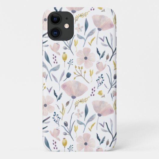 Delicate Pastel Roze Blauw Bloem Vrouwelijk Case-Mate iPhone Case (Achterkant)