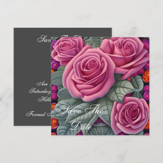Delicate Pastel Roze Trouwrozen Kaart