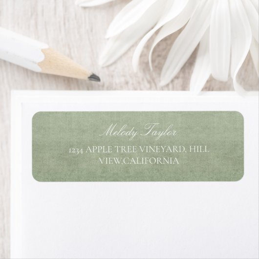 Delicate Pastel Sage Green  Wedding  Etiket (Insitu)