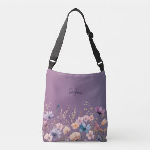 Delicate Pastel Wilde Bloemen Lente Personaliseer  Crossbody Tas